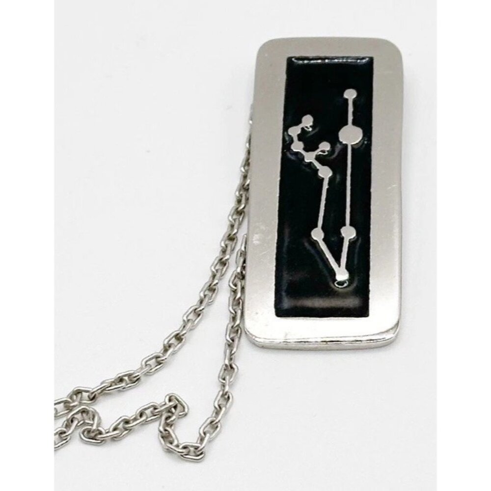 Silver‎ 900 Enamel LEO Constellation Zodiac Pendant Necklace